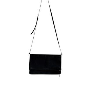EVERLANE Foldover Crossbody Leather Black Bag